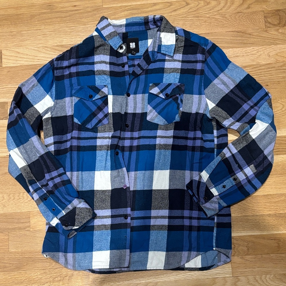 Insight Plaid Button Down Shirt, Size X Large, Great Condition! 100% Cotton